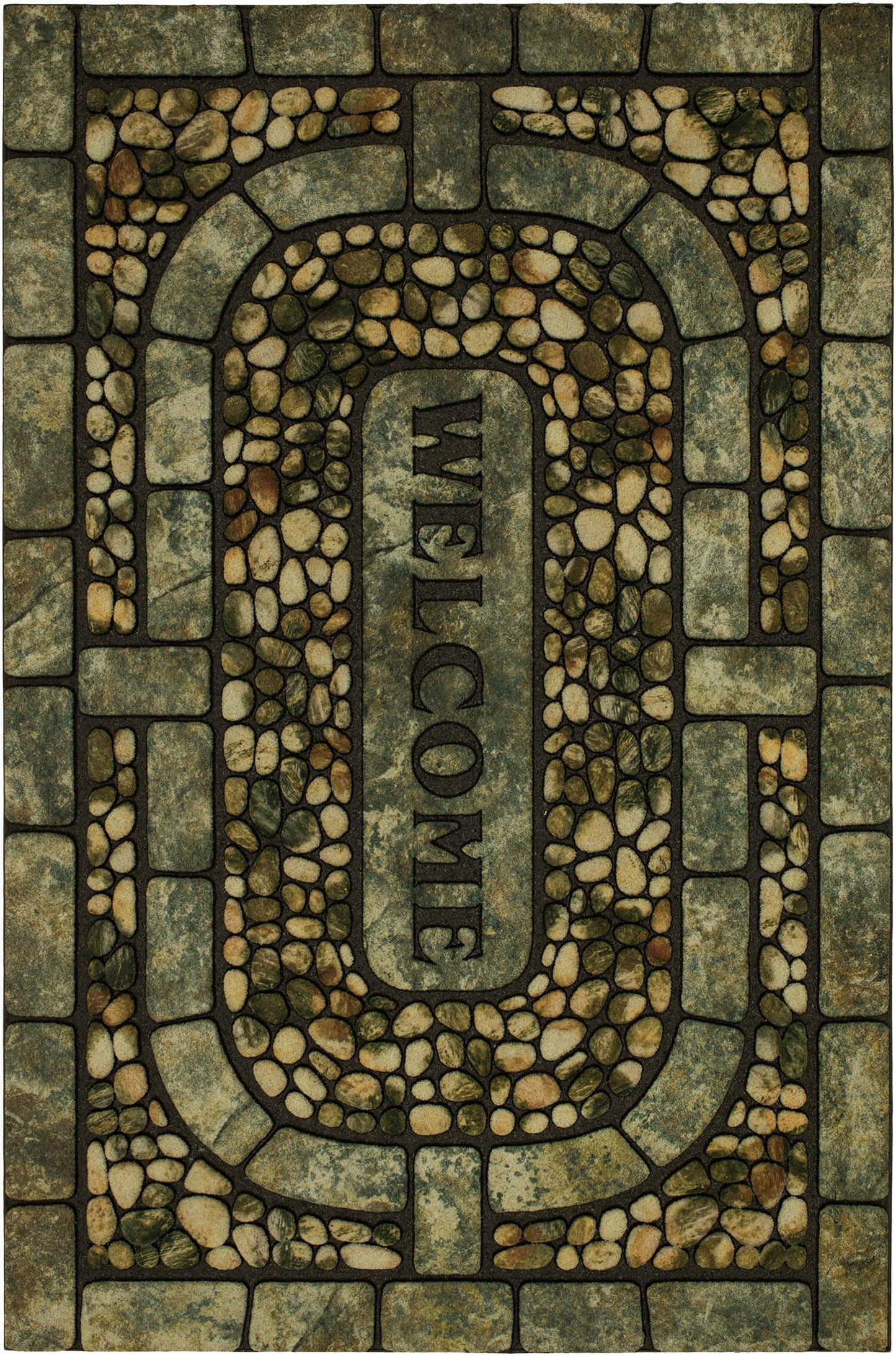 Villa Conservatory Gray & White Door Mat