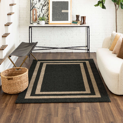 Aiden Sisal Near Black/Tan Area Rug