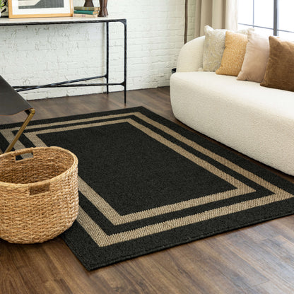 Aiden Sisal Near Black/Tan Area Rug