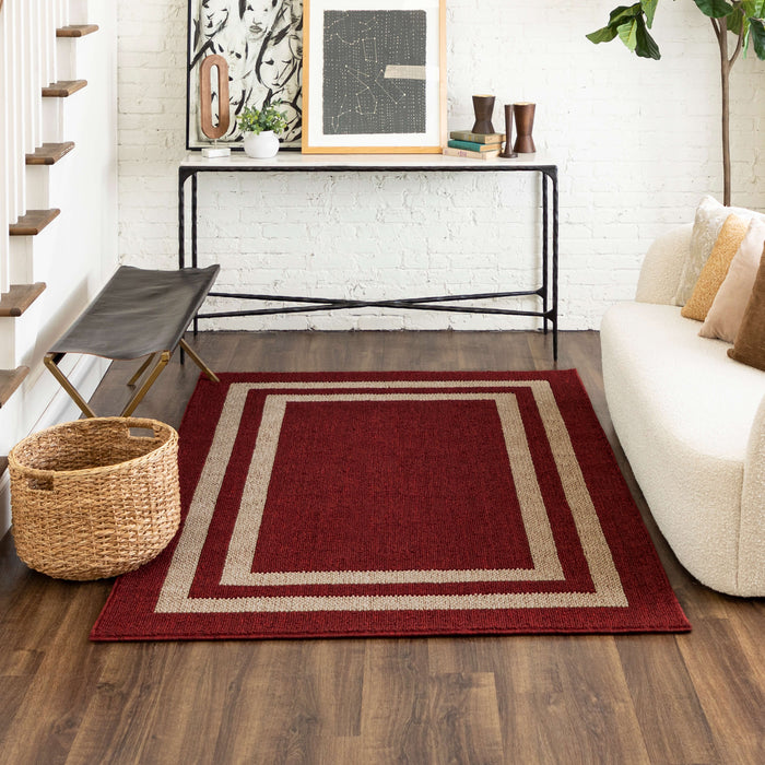 Aiden Sisal New Red/Tan Area Rug