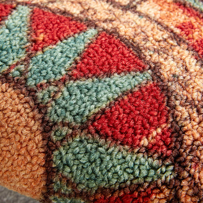 Bloom Medallion Brown & Red Area Rug
