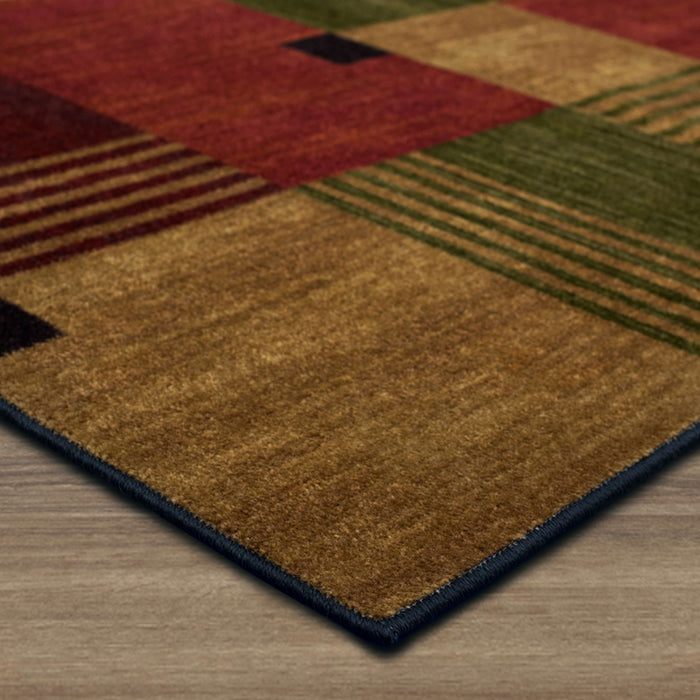 Marina Liberty Brown & Red Area Rug
