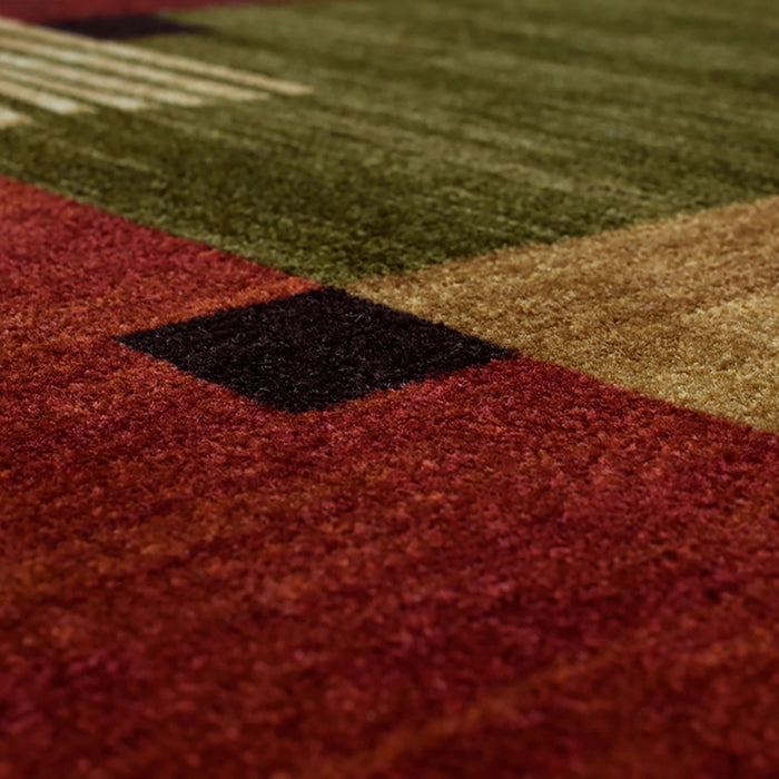 Marina Liberty Brown & Red Area Rug