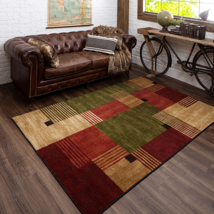 Marina Liberty Brown & Red Area Rug