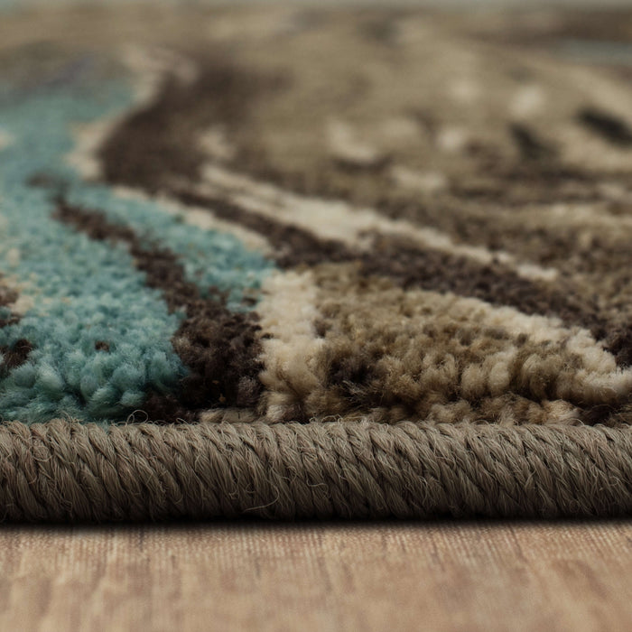 Seychelles Tulum Gray & Blue Area Rug