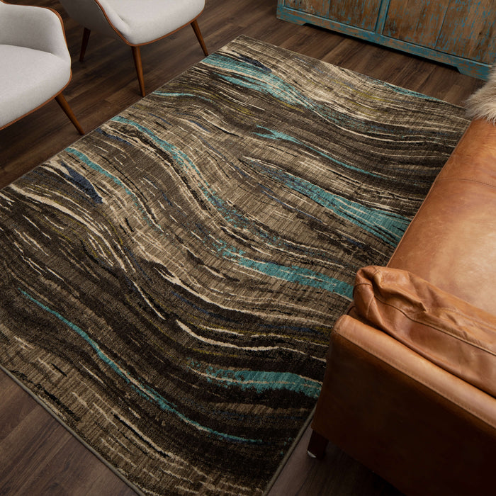 Seychelles Tulum Gray & Blue Area Rug