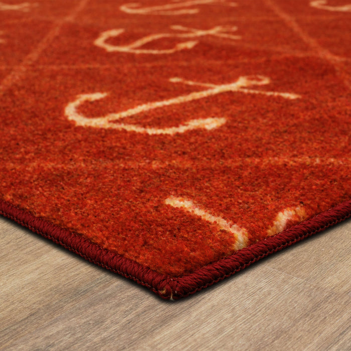 Technicolor Nautical Red Area Rug