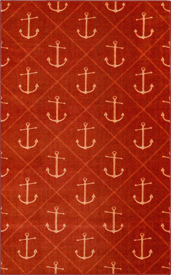 Technicolor Nautical Red Area Rug