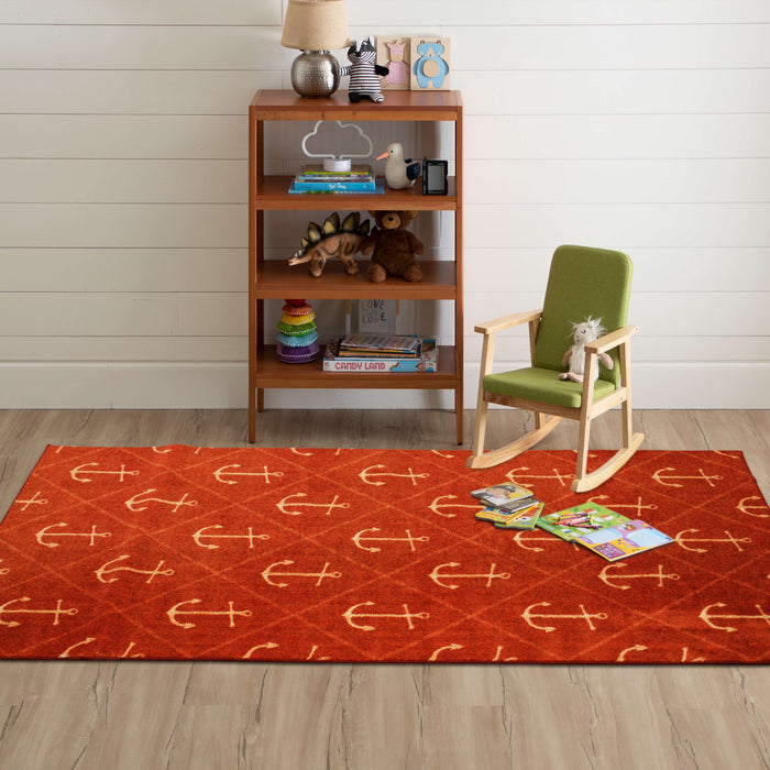 Technicolor Nautical Red Area Rug