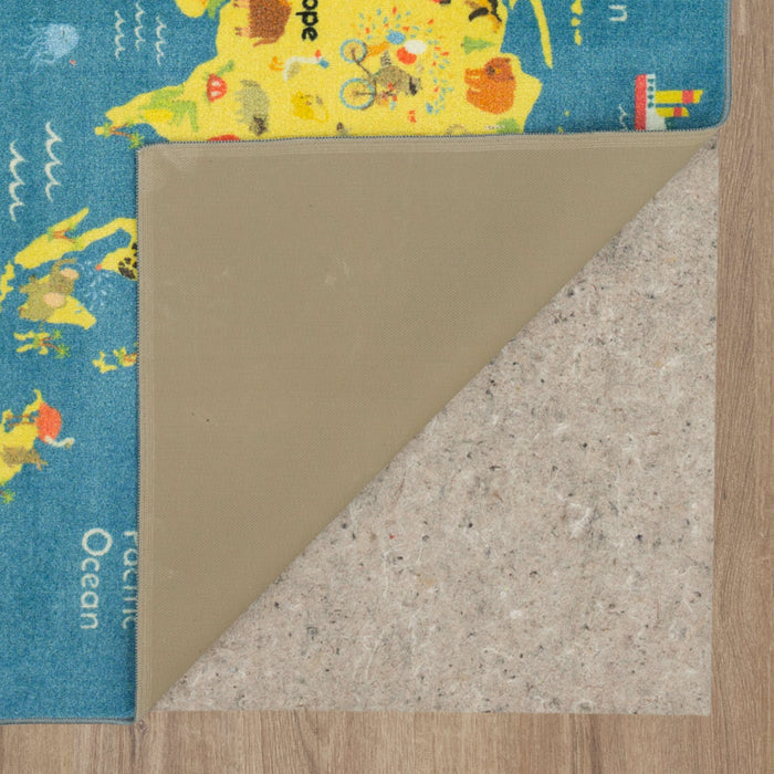 Technicolor Worldwide Blue & Yellow Area Rug