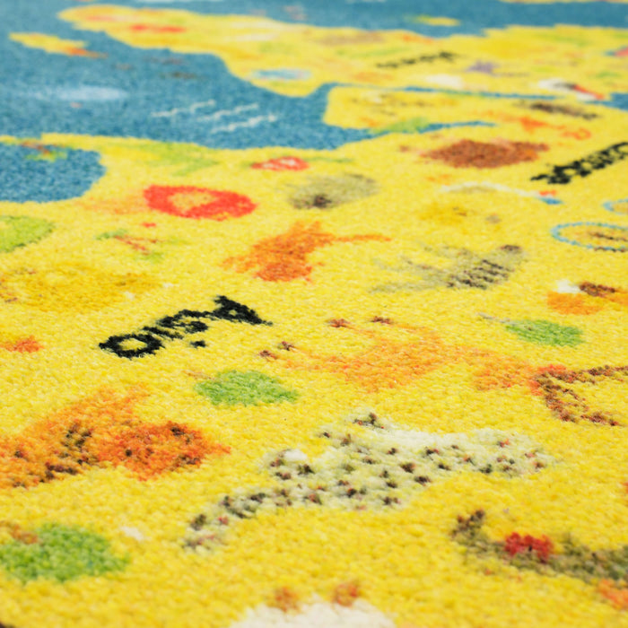 Technicolor Worldwide Blue & Yellow Area Rug