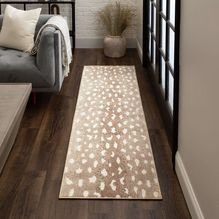 Merino Antelope Print Beige Area Rug