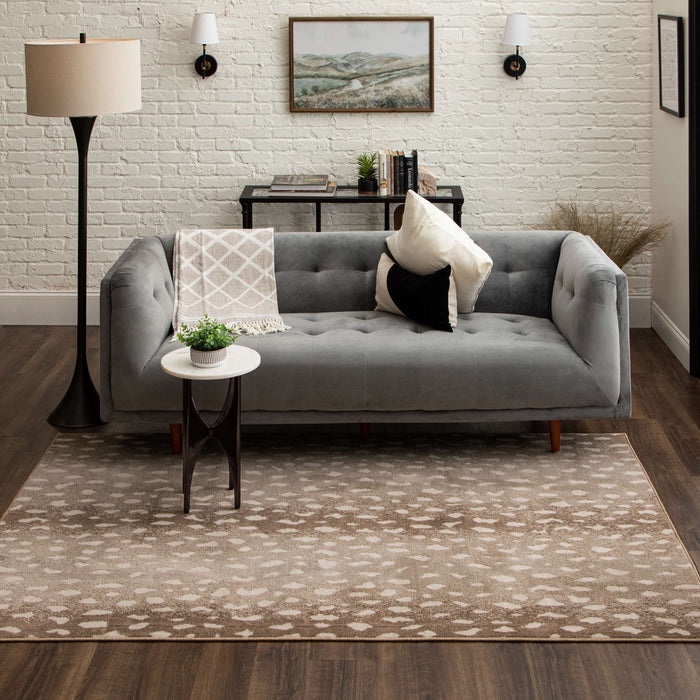 Merino Antelope Print Beige Area Rug
