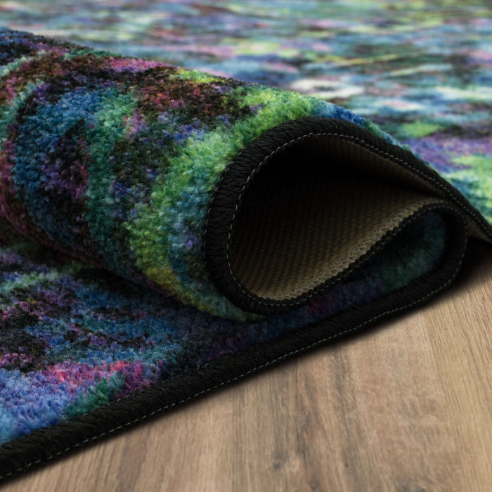 Technicolor Amani Green & Purple Area Rug