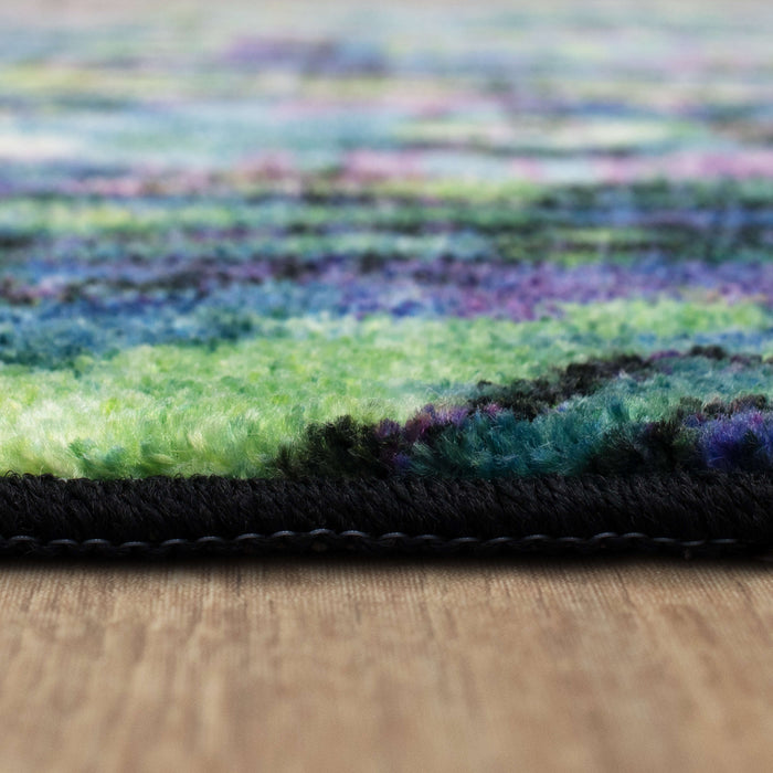 Technicolor Amani Green & Purple Area Rug