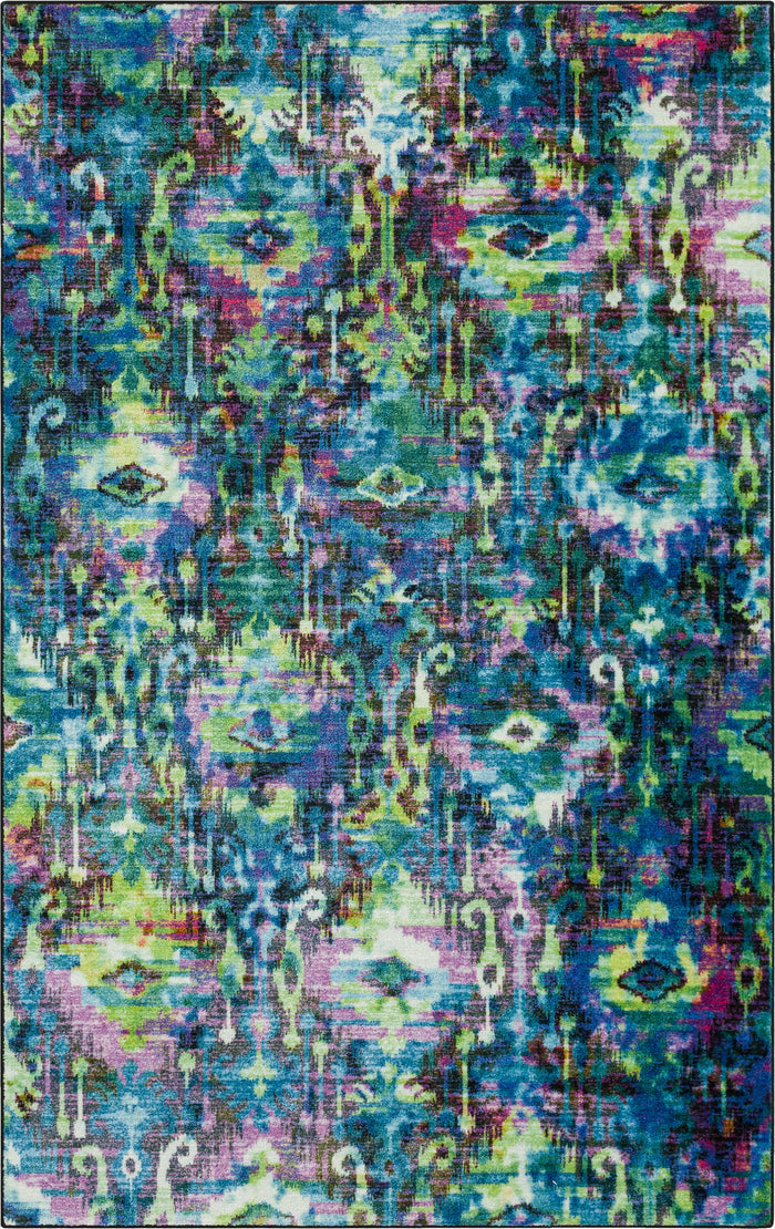 Technicolor Amani Green & Purple Area Rug