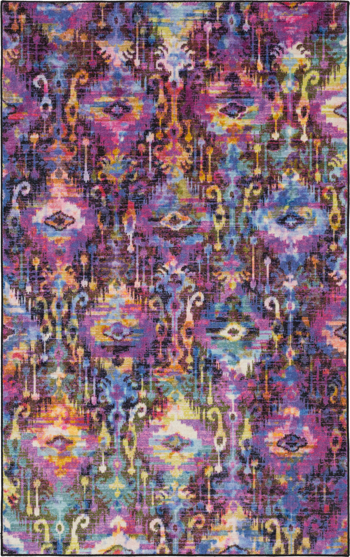 Technicolor Amani Purple & Orange Area Rug