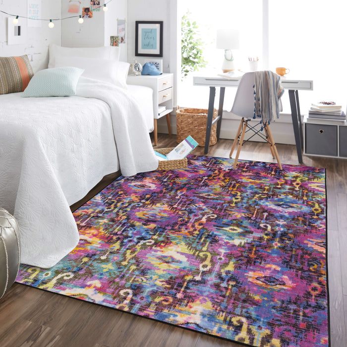 Technicolor Amani Purple & Orange Area Rug