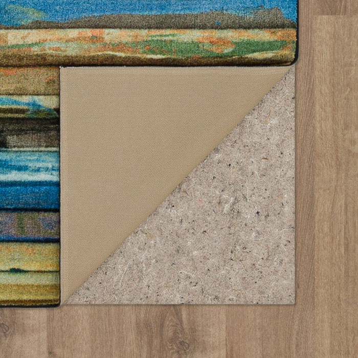 Technicolor Painted Brown & Red Area Rug