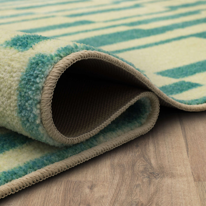 Technicolor Branson Blue & White Area Rug