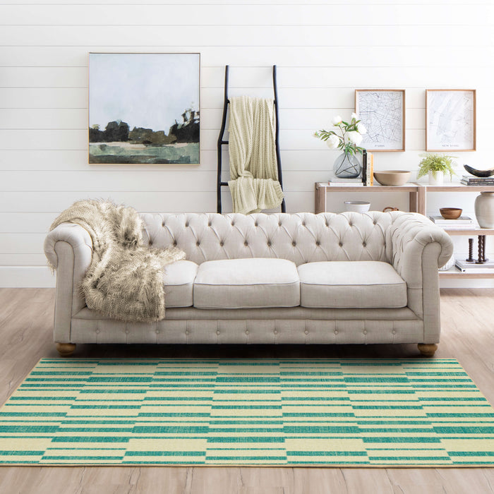 Technicolor Branson Blue & White Area Rug