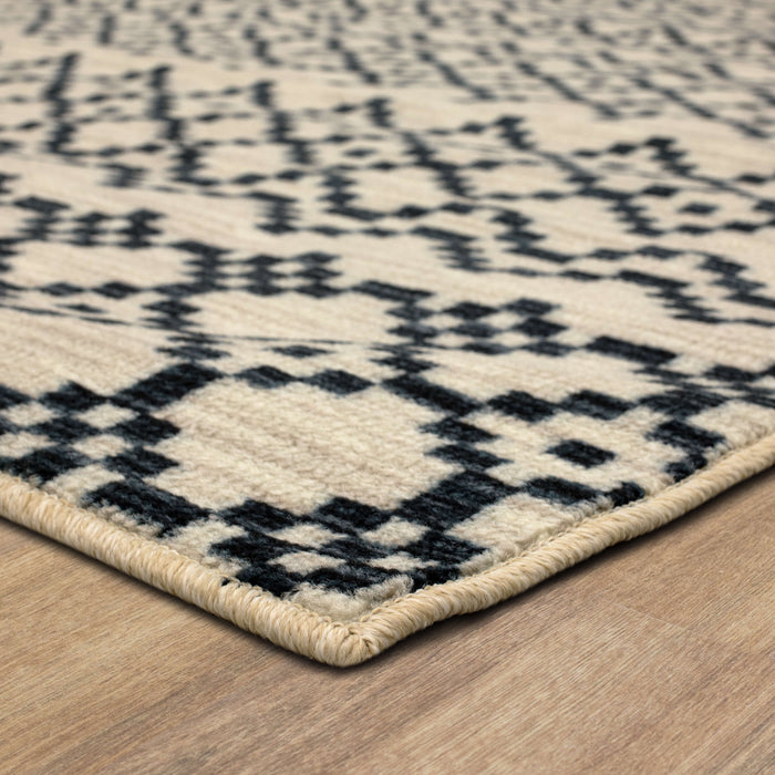 Hemingway Kennedy White & Blue Area Rug
