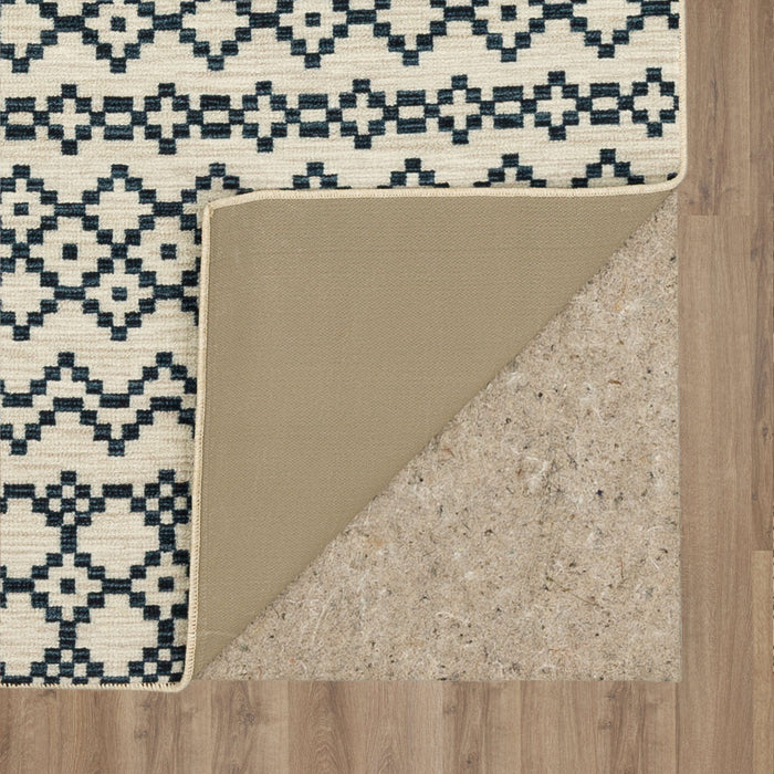 Hemingway Kennedy White & Blue Area Rug