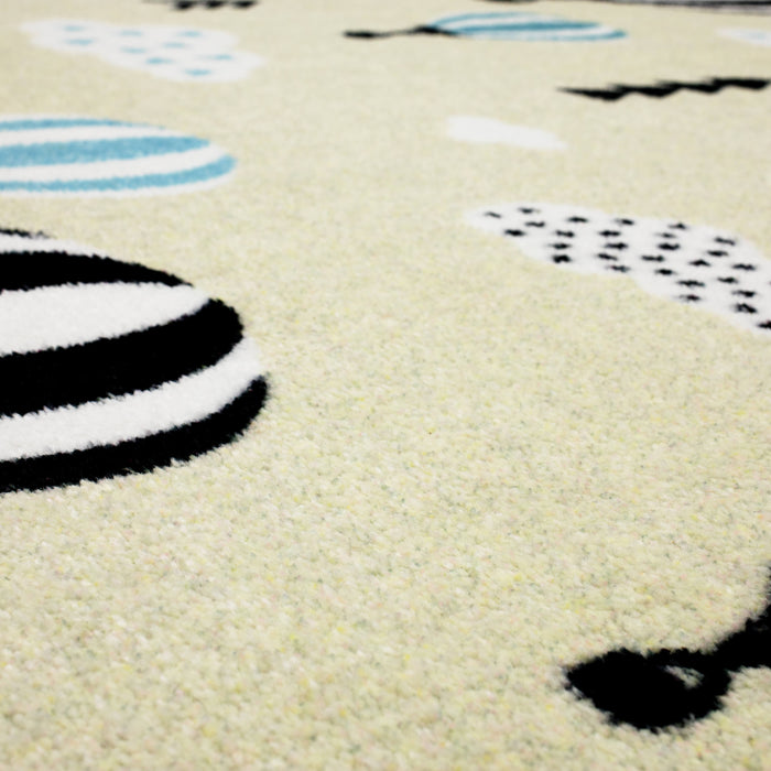Technicolor Fairgrounds Blue & White Area Rug