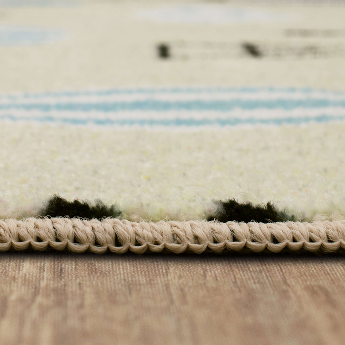 Technicolor Fairgrounds Blue & White Area Rug
