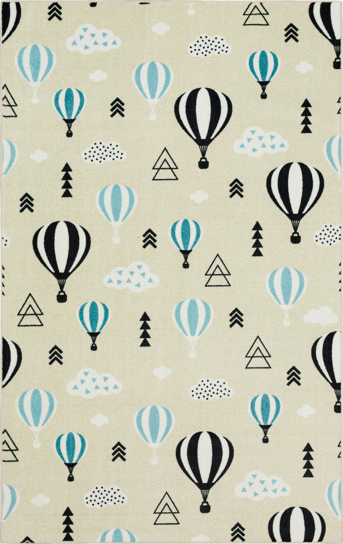 Technicolor Fairgrounds Blue & White Area Rug