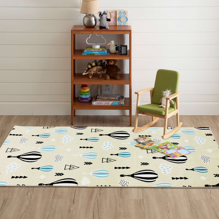 Technicolor Fairgrounds Blue & White Area Rug