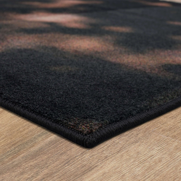 Technicolor Swoosh Brown & Orange Area Rug