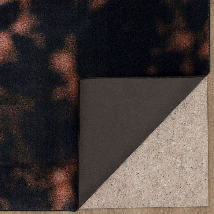 Technicolor Swoosh Brown & Orange Area Rug