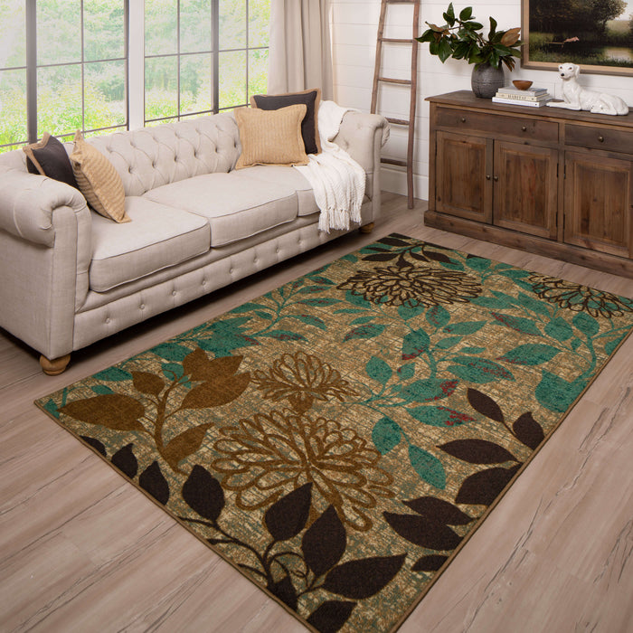 Bloom Gabriela Brown & Blue Area Rug