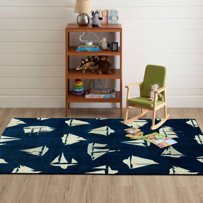Technicolor Sail Away Blue Area Rug