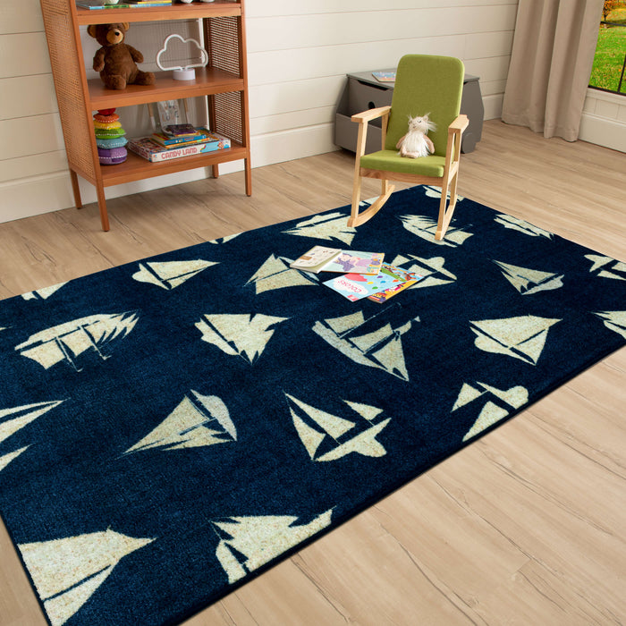 Technicolor Sail Away Blue Area Rug