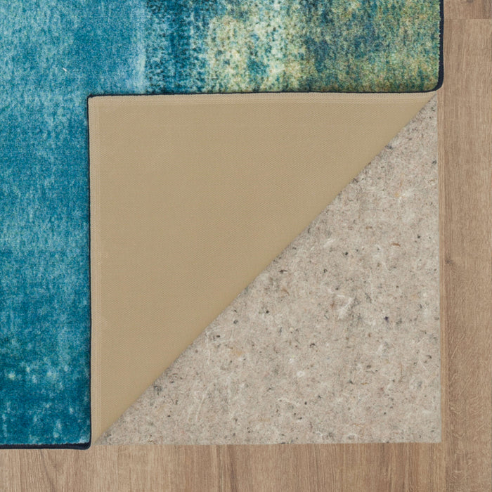 Technicolor Geo Haze Blue Area Rug