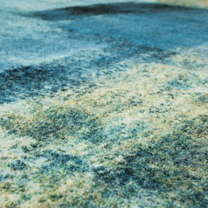 Technicolor Geo Haze Blue Area Rug