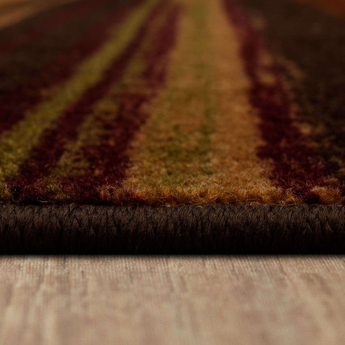Marina Boho Stripes Orange & Red Area Rug