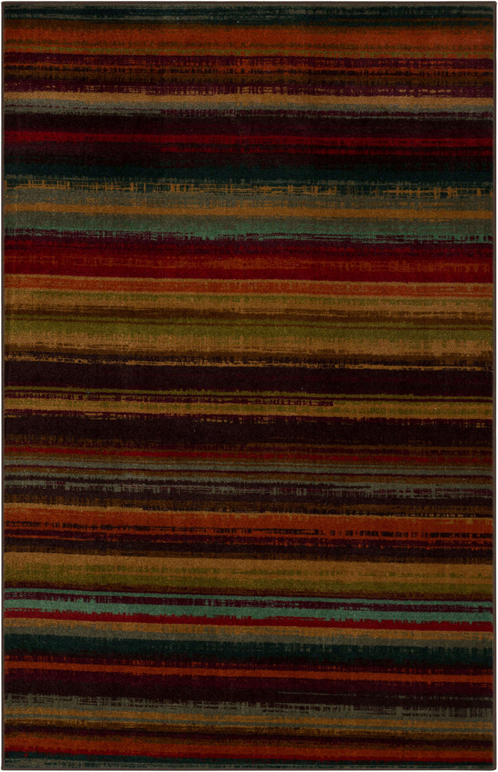 Marina Boho Stripes Orange & Red Area Rug