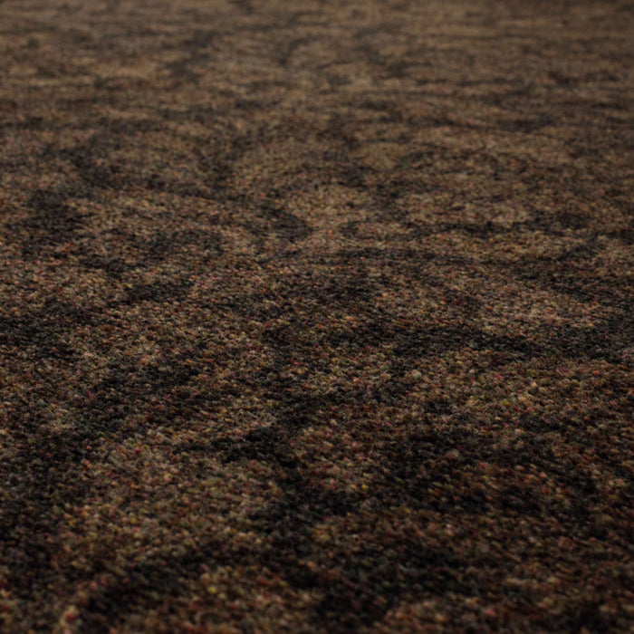 Technicolor Damask Brown Area Rug