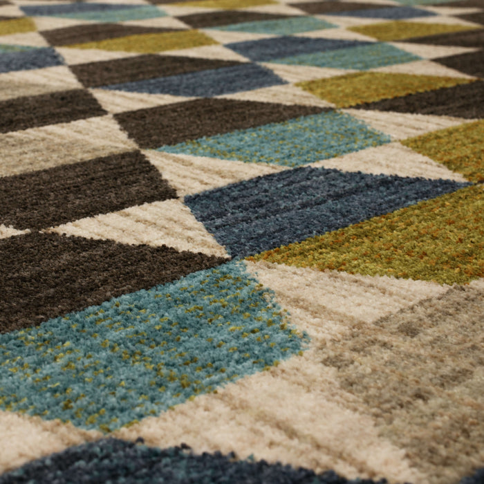 Dominica Rigel Green & Blue Area Rug