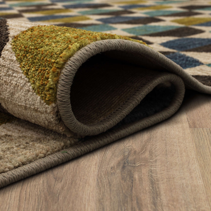 Dominica Rigel Green & Blue Area Rug