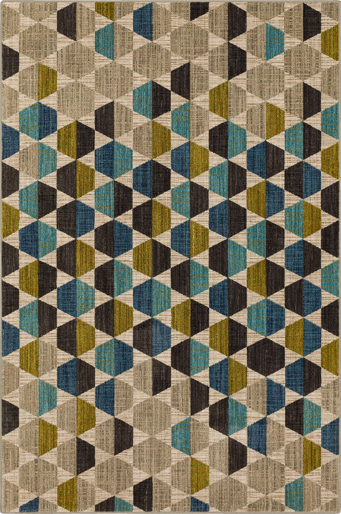 Dominica Rigel Green & Blue Area Rug