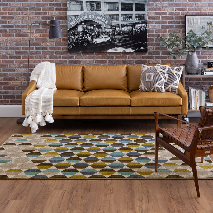 Dominica Rigel Green & Blue Area Rug