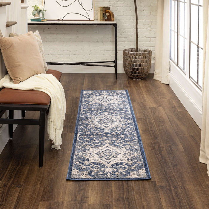 Arden Cannes Denim Blue Area Rug