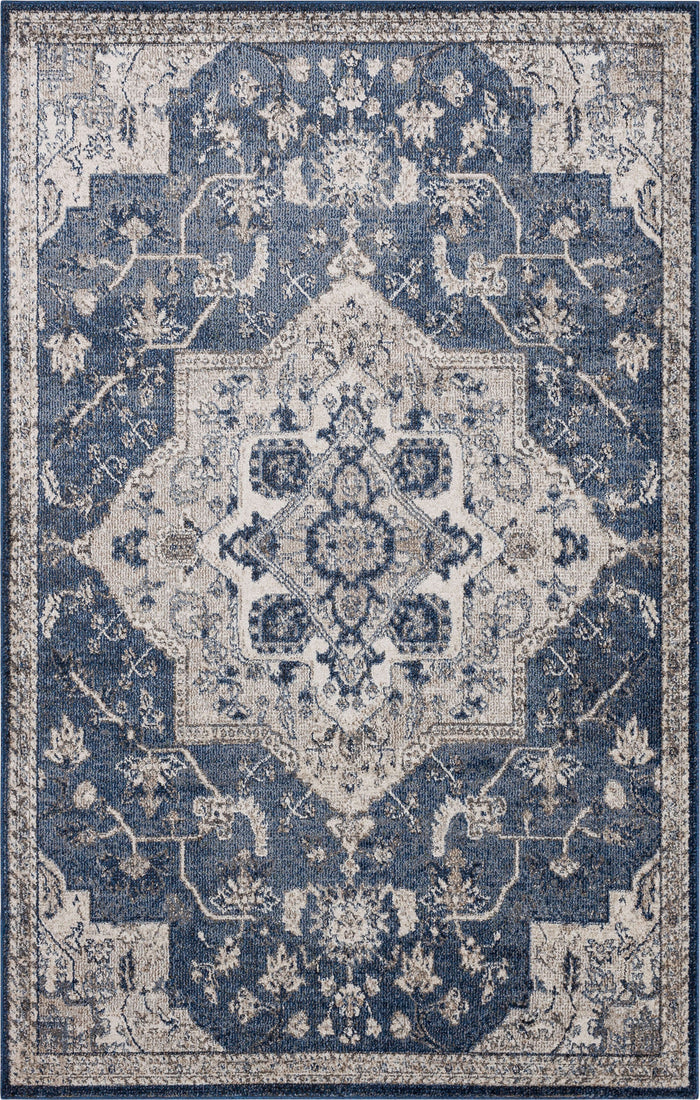 Arden Cannes Denim Blue Area Rug