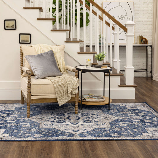 Arden Cannes Denim Blue Area Rug