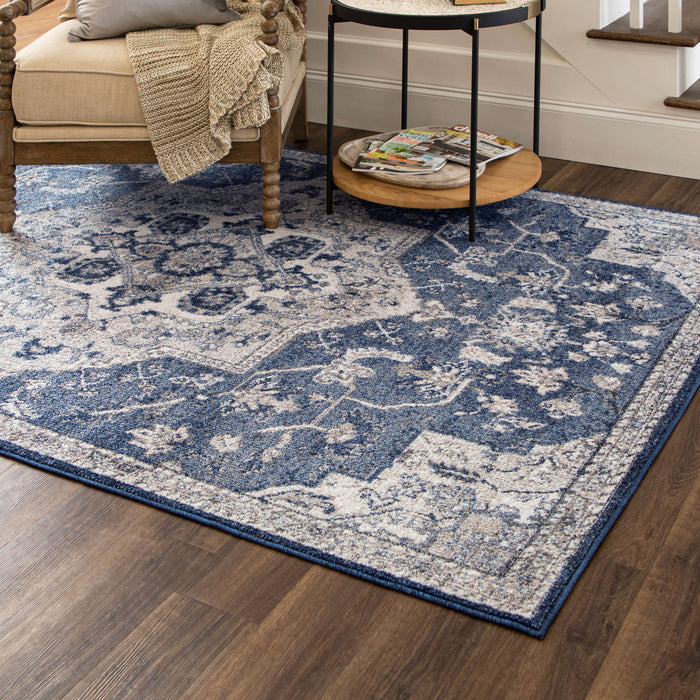 Arden Cannes Denim Blue Area Rug