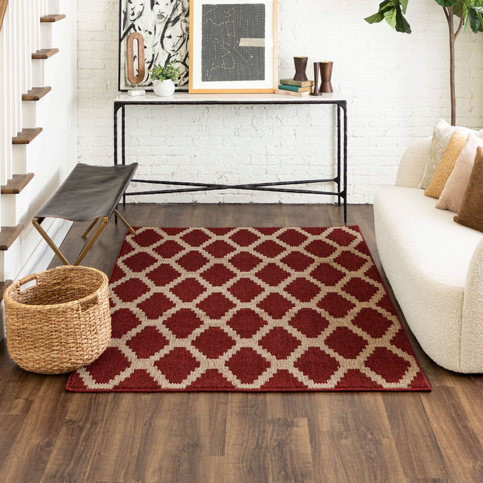 Chasm Sisal New Red/Tan Area Rug